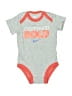 Nike 100% Cotton Color Block Gray Short Sleeve Onesie Size 3-6 mo - photo 1