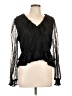 On 34th 100% Nylon Black Long Sleeve Blouse Size L - photo 1