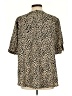 Shein Animal Print Tan Short Sleeve Blouse Size 12 - photo 2
