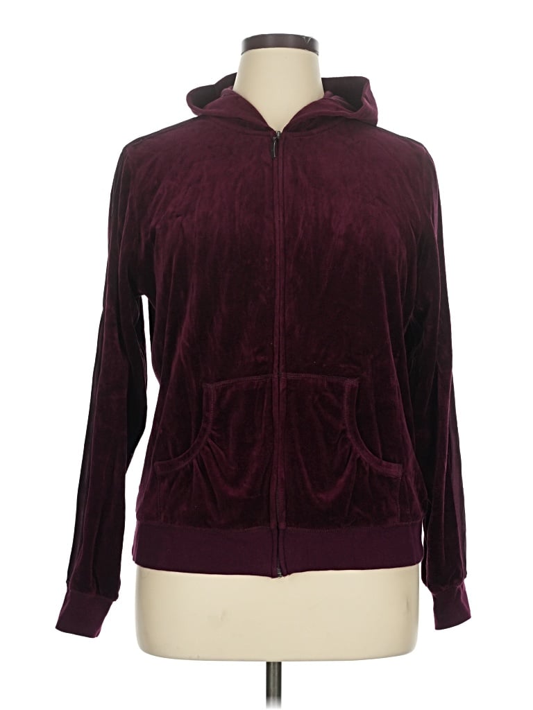 Pre-owned Active Zip Up Hoodie In Burgundy