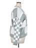 Unbranded 100% Acrylic Checkered-gingham Silver Gray Pullover Sweater Size 2X - photo 4