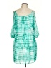 Bisou Bisou 100% Polyester Tie-dye Teal Casual Dress Size 10 - photo 1