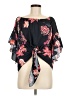 Unbranded Black Blue 3/4 Sleeve Blouse Size M - photo 1