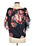 Unbranded Black Blue 3/4 Sleeve Blouse Size M - photo 2