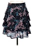 Savida 100% Polyester Floral Black Casual Skirt Size 4 - photo 2