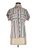 Eden & Olivia 100% Polyester Stripes Gray Short Sleeve Blouse Size S - photo 1