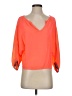 Blue Rain 100% Polyester Orange Pink 3/4 Sleeve Blouse Size S - photo 1