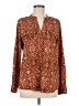 Calvin Klein 100% Polyester Animal Print Brown Long Sleeve Blouse Size M - photo 1