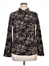 Unbranded 100% Polyester Print Black Blue Long Sleeve Blouse Size XL - photo 1