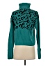 Nine West 100% Acrylic Animal Print Teal Turtleneck Sweater Size XS - photo 2
