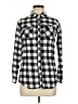 S&A 100% Modal Checkered-gingham Black Long Sleeve Button-Down Shirt Size M - photo 1