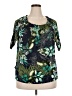 Perseption Concept Tropical Green Short Sleeve Blouse Size 2X - photo 1