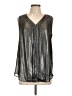 Joe Fresh 100% Polyester Metallic Silver Sleeveless Blouse Size L - photo 1
