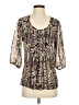 XXI 100% Polyester Brown 3/4 Sleeve Blouse Size S - photo 1