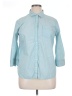 JCPenney Checkered-gingham Blue 3/4 Sleeve Button-Down Shirt Size XL - photo 1
