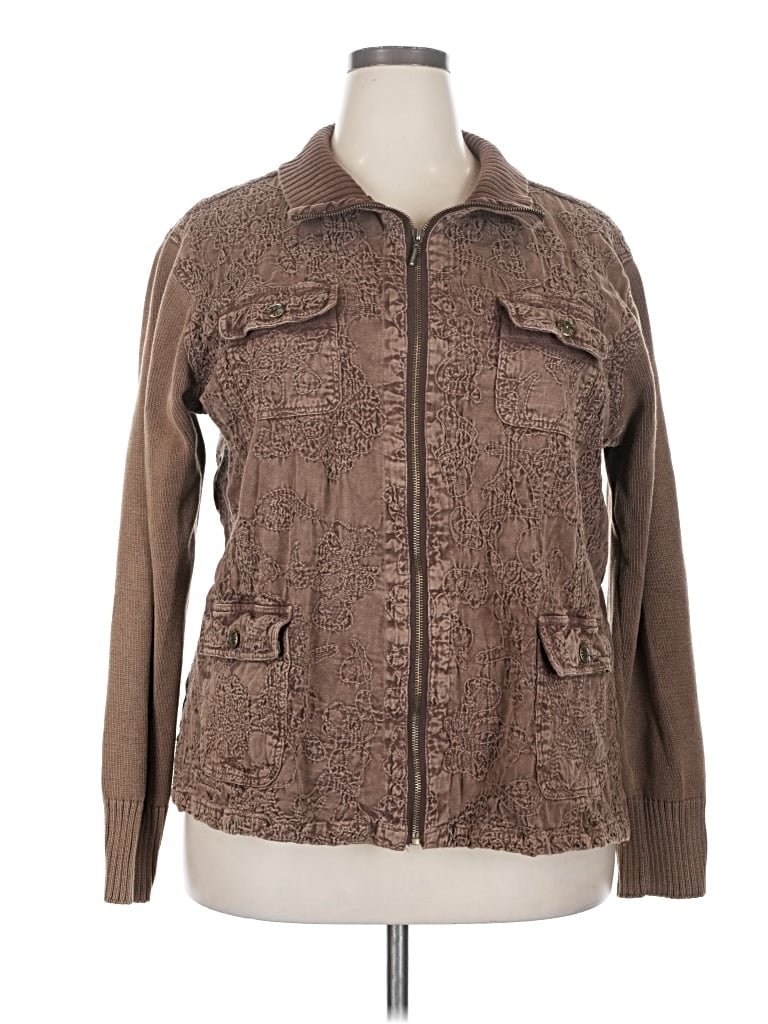 Pre-owned Denim & Co Cardigan Sweater In Brown