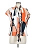 Shein Color Block Orange Short Sleeve Blouse Size 6 - photo 1