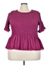 Torrid 100% Polyester Purple Short Sleeve Blouse Size 3X Plus (3) - photo 1