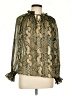 H&M 100% Polyester Green Long Sleeve Blouse Size 10 - photo 1