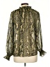 H&M 100% Polyester Green Long Sleeve Blouse Size 10 - photo 2