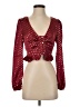 Assorted Brands 100% Polyester Burgundy 3/4 Sleeve Blouse Size S - photo 1