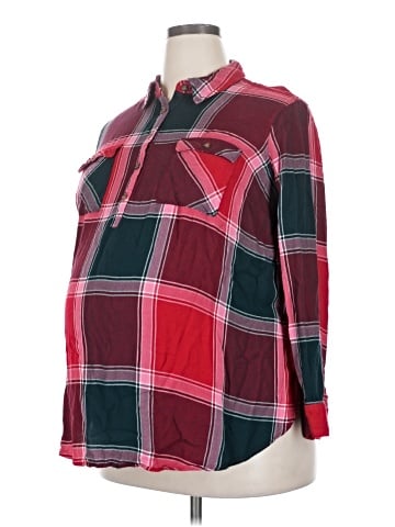 Isabel Maternity Long Sleeve Button-Down Shirt (view 1)