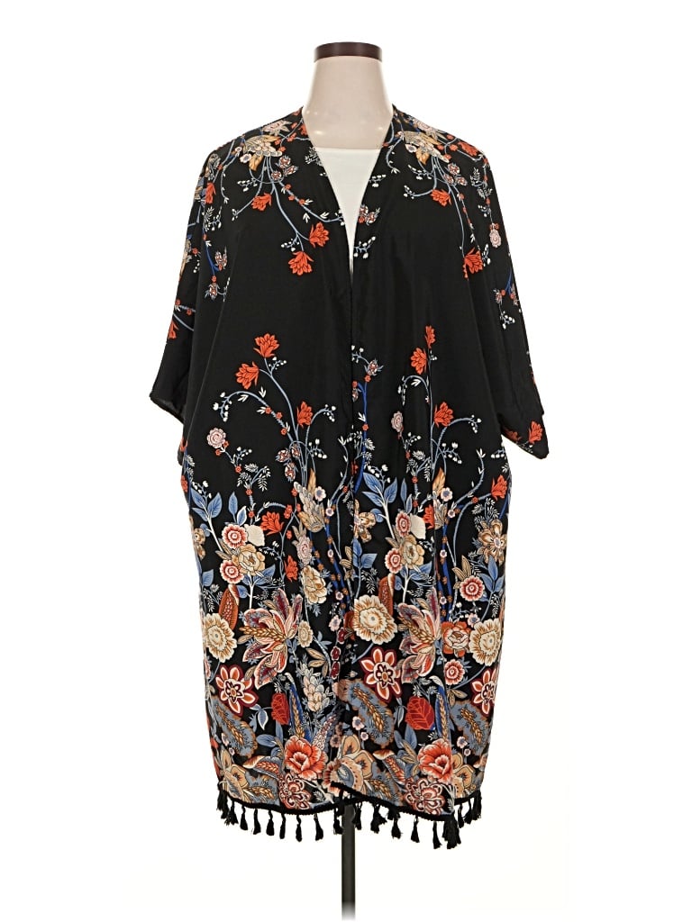 Pre-owned Shein Kimono In Black