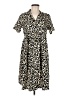 New Look 100% Polyester Animal Print Tan Casual Dress Size 6 - photo 1