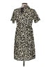 New Look 100% Polyester Animal Print Tan Casual Dress Size 6 - photo 2