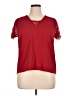 LUCA + GRAE 100% Polyester Red Short Sleeve Top Size XL - photo 1