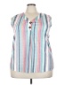 Unbranded White Teal Sleeveless Blouse Size 3X - photo 1