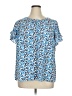 Lane Bryant 100% Polyester Blue Short Sleeve Blouse Size 14 - photo 1