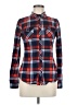 Wet Seal 100% Polyester Plaid Red Long Sleeve Blouse Size M - photo 1