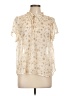 dip 100% Polyester Ivory Short Sleeve Blouse Size L - photo 1