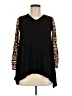 Questions 100% Rayon Animal Print Black Pullover Sweater Size M - photo 1