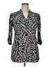 Unbranded Animal Print Black 3/4 Sleeve Blouse Size XL (estimated) - photo 1