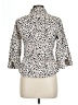 Alfani Animal Print Ivory 3/4 Sleeve Button-Down Shirt Size 12 (petite) - photo 2