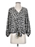Vince Camuto 100% Polyester Animal Print Silver 3/4 Sleeve Blouse Size XS - photo 1