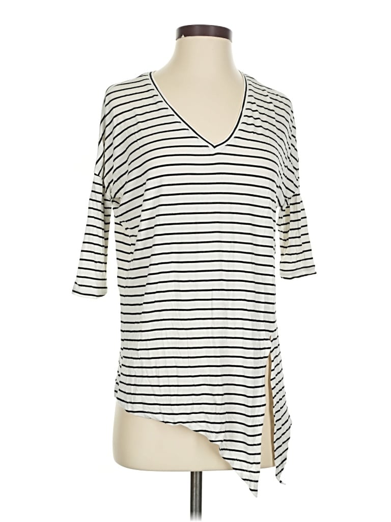 Pre-owned Dex 3/4 Sleeve Top Ivory V-neck Tops