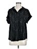 Timeson 100% Polyester Black Short Sleeve Blouse Size M - photo 1