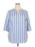 Unbranded 100% Polyester Stripes Blue 3/4 Sleeve Blouse Size XXL - photo 1