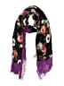 Unbranded Floral Purple Black Scarf One size - photo 1