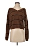 Aster 100% Acrylic Stripes Brown Pullover Sweater Size S - photo 1