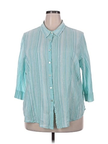 Soft by Avenue 3/4 Sleeve Button-Down Shirt (view 1)