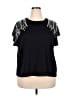 Calligraphie Black Short Sleeve Top Size 3X - photo 1