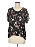 Assorted Brands 100% Polyester Black Short Sleeve Blouse Size M (estimated) - photo 1