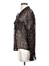 Free People 100% Polyester Animal Print Brown Black Long Sleeve Blouse Size XS - photo 5