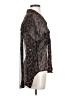 Free People 100% Polyester Animal Print Brown Black Long Sleeve Blouse Size XS - photo 4