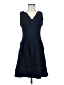 Taylor 100% Polyester Solid Blue Casual Dress Size 4 - photo 1