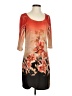 Assorted Brands Print Orange Cocktail Dress Size S (estimated) - photo 1